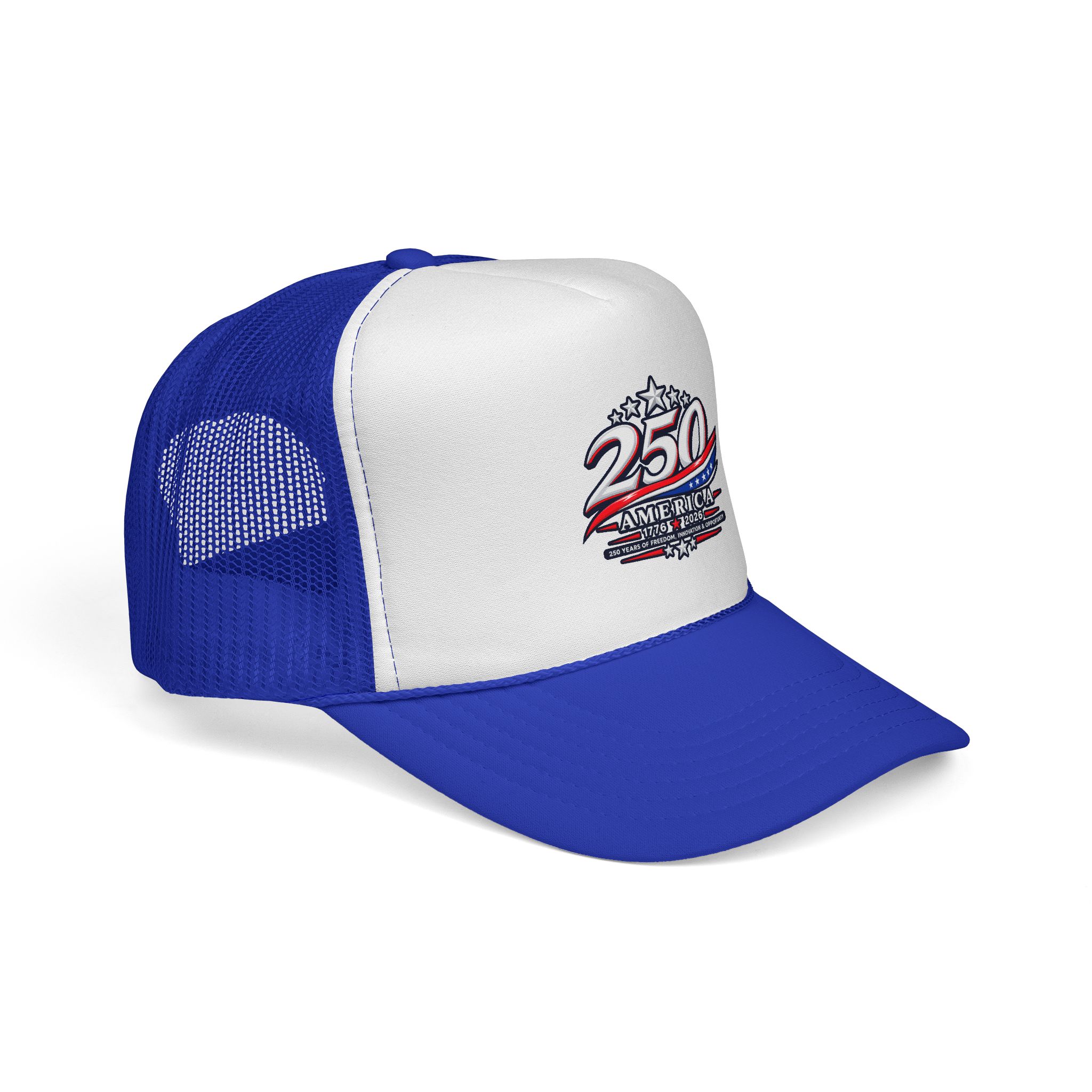 250 America Vintage Racing Logo Trucker Cap | Patriotic Mesh Hat - Image 6