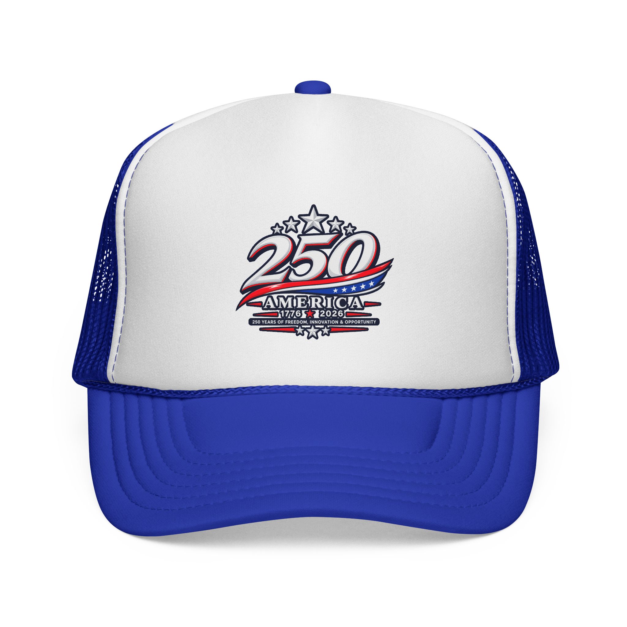 250 America Vintage Racing Logo Trucker Cap | Patriotic Mesh Hat - Image 5